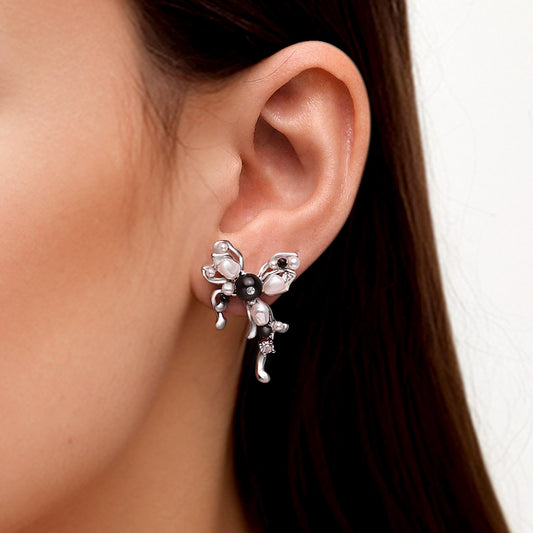 Gnoce Sweet Y2K Bow Ribbon Stud Earrings_4