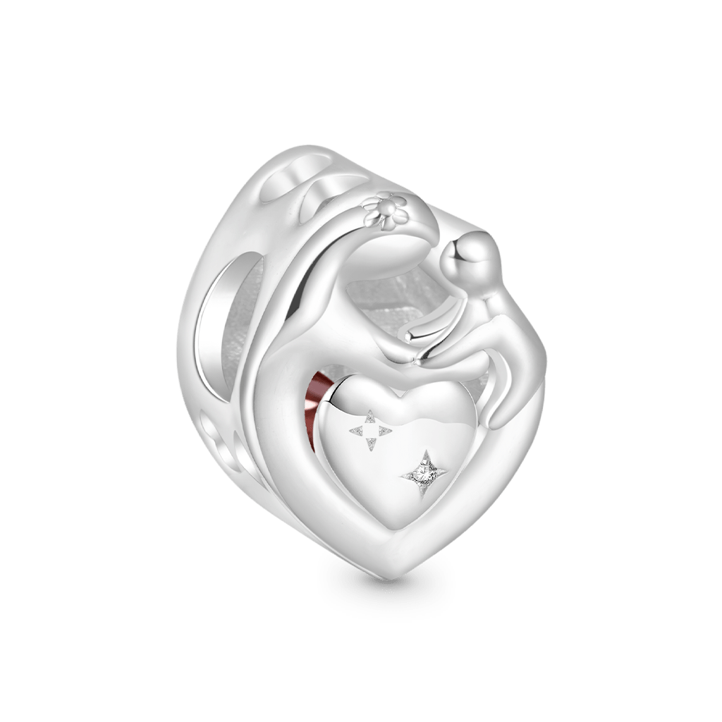 Gnoce Engravable Birthstone Mother's Day Hug Love Charm_3