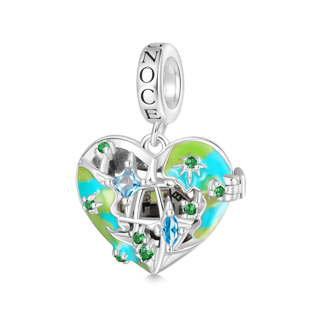 Gnoce Heart Solar System Wireless LED Glow Earth Pendant Dangle Charm_3