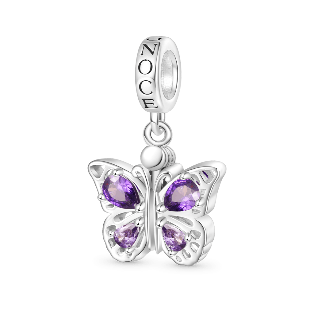 Gnoce Openable Purple Butterfly Engravable Pendant Dangle Charm_3