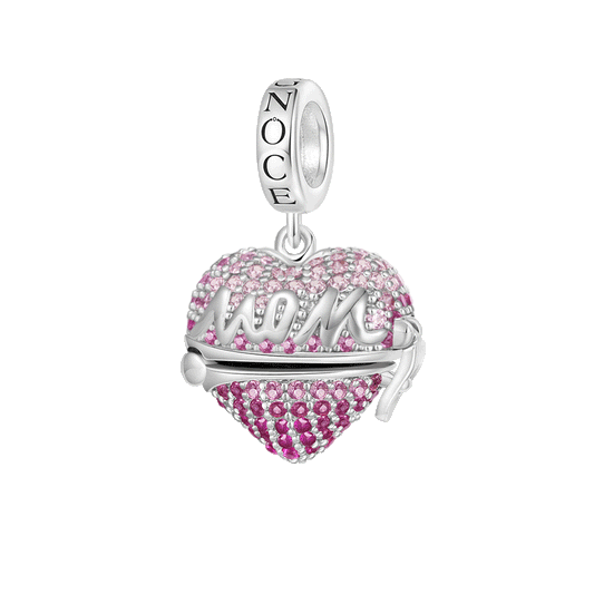 Gnoce Openable 'MOM' Heart Mother's Day Gift Pendant Dangle Charm_1