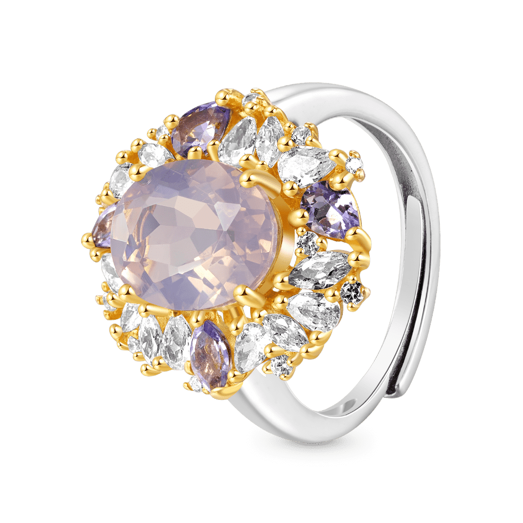 Gnoce Adjustable Lavender Oval-cut Amethyst Promise Ring_2