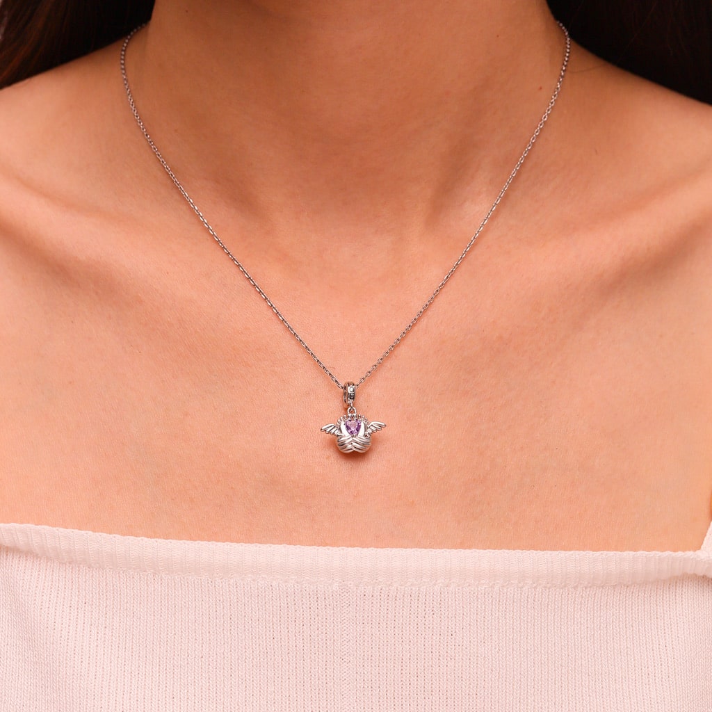 Gnoce Angel Baby Memorial Birthstone Pendant Dangle Charm_5