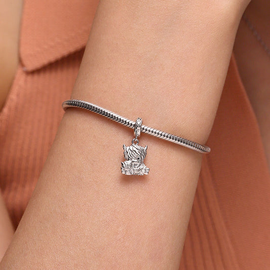 Gnoce Highland Cow Mother and Child Pendant Dangle Charm_6