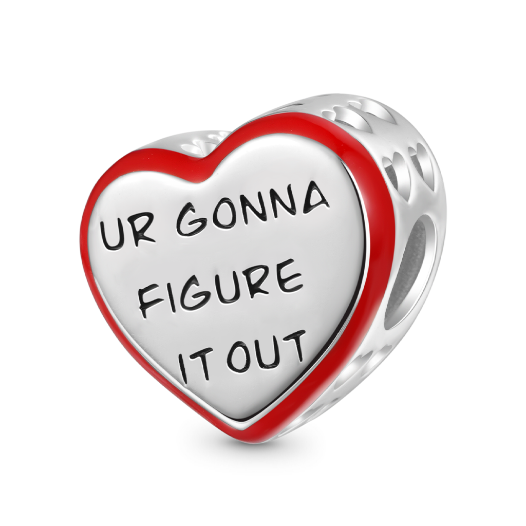 Gnoce "UR GONNA FIGURE IT OUT" Side Hollow Heart Charm_1