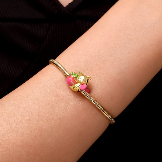 Gnoce 18K Gold Plated Bee Honeycomb Charm_5