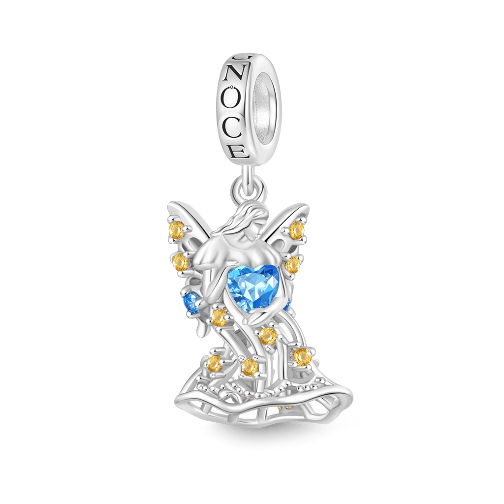 Gnoce Fairy Queen Titania Embraces Heart Birthstone Pendant Dangle Charm_2