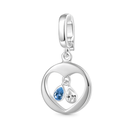 Gnoce Pear Birthstone Heart Clasp Clusters Charm_1