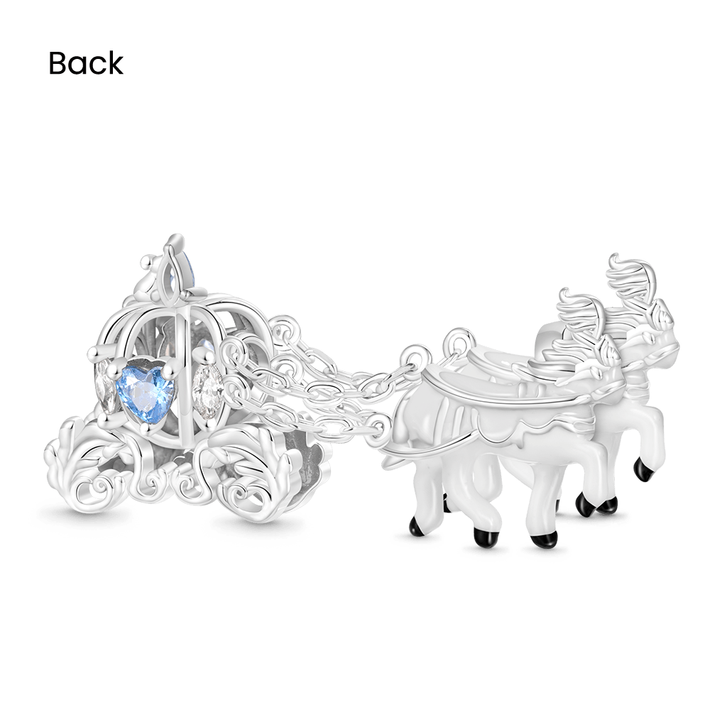 Gnoce White Horse Pumpkin Carriage Charm_2