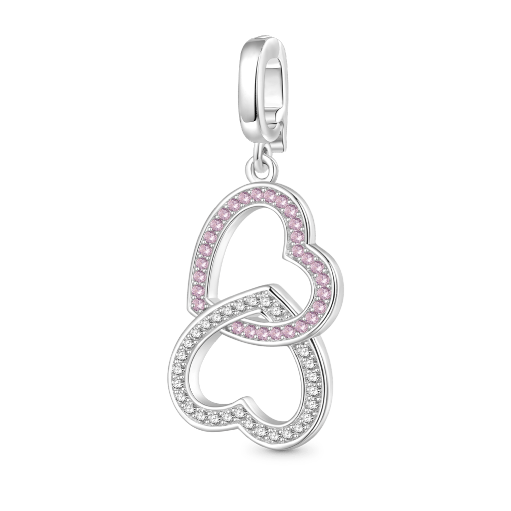 Gnoce Double Pink Heart Clasp Clusters Charm_1
