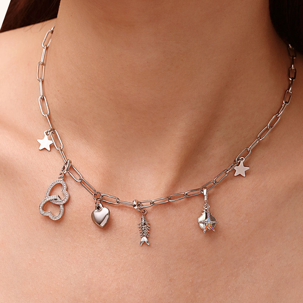 Gnoce Double Pink Heart Clasp Clusters Charm_5