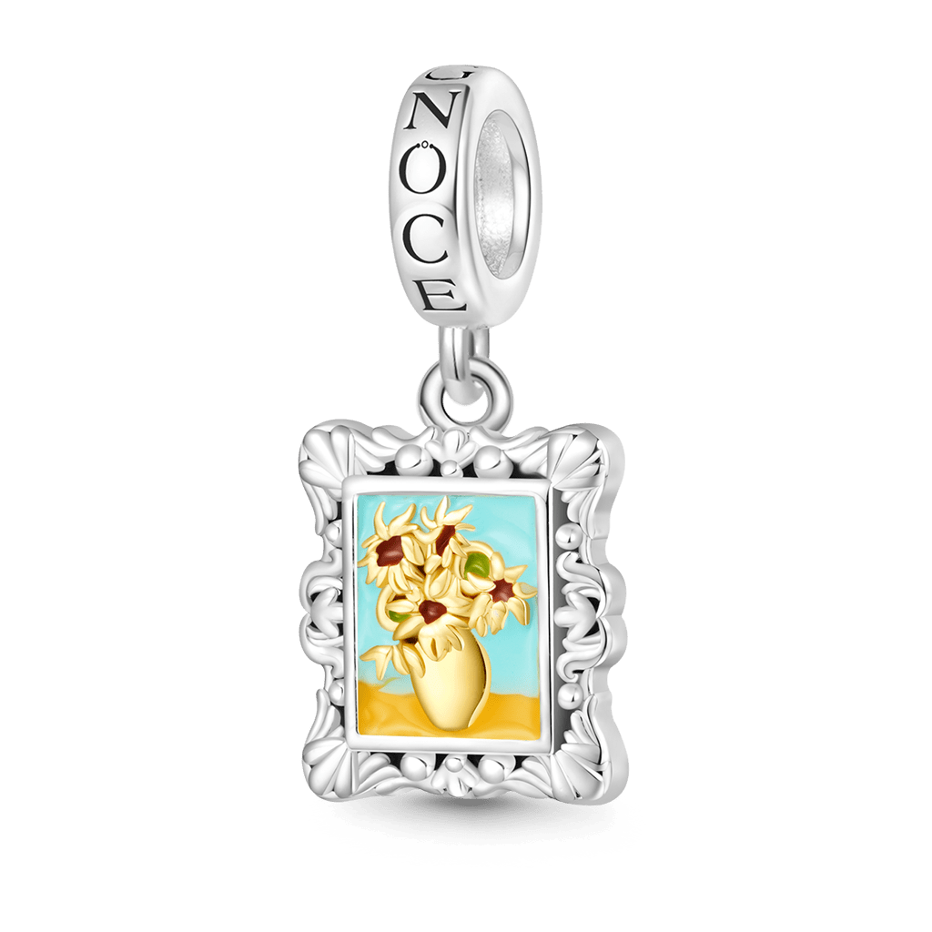Gnoce Van Gogh Sunflowers Frame Pendant Dangle Charm_1
