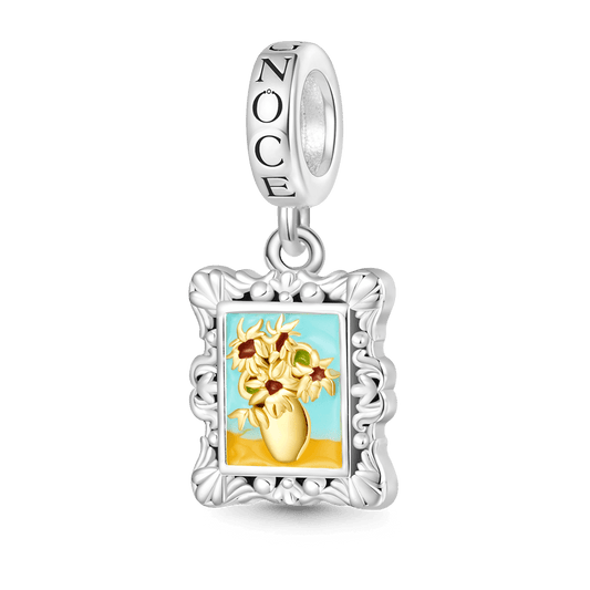 Gnoce Van Gogh Sunflowers Frame Pendant Dangle Charm_1