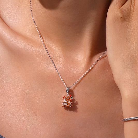 Gnoce Personalized Birthstone Christmas Gingerbread Family Pendant Dangle Charm_7