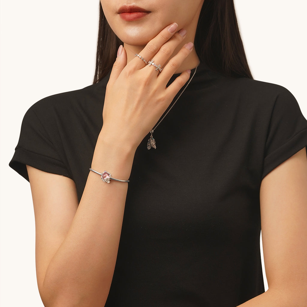 Gnoce Engravable Rose Star Moon Charm_5