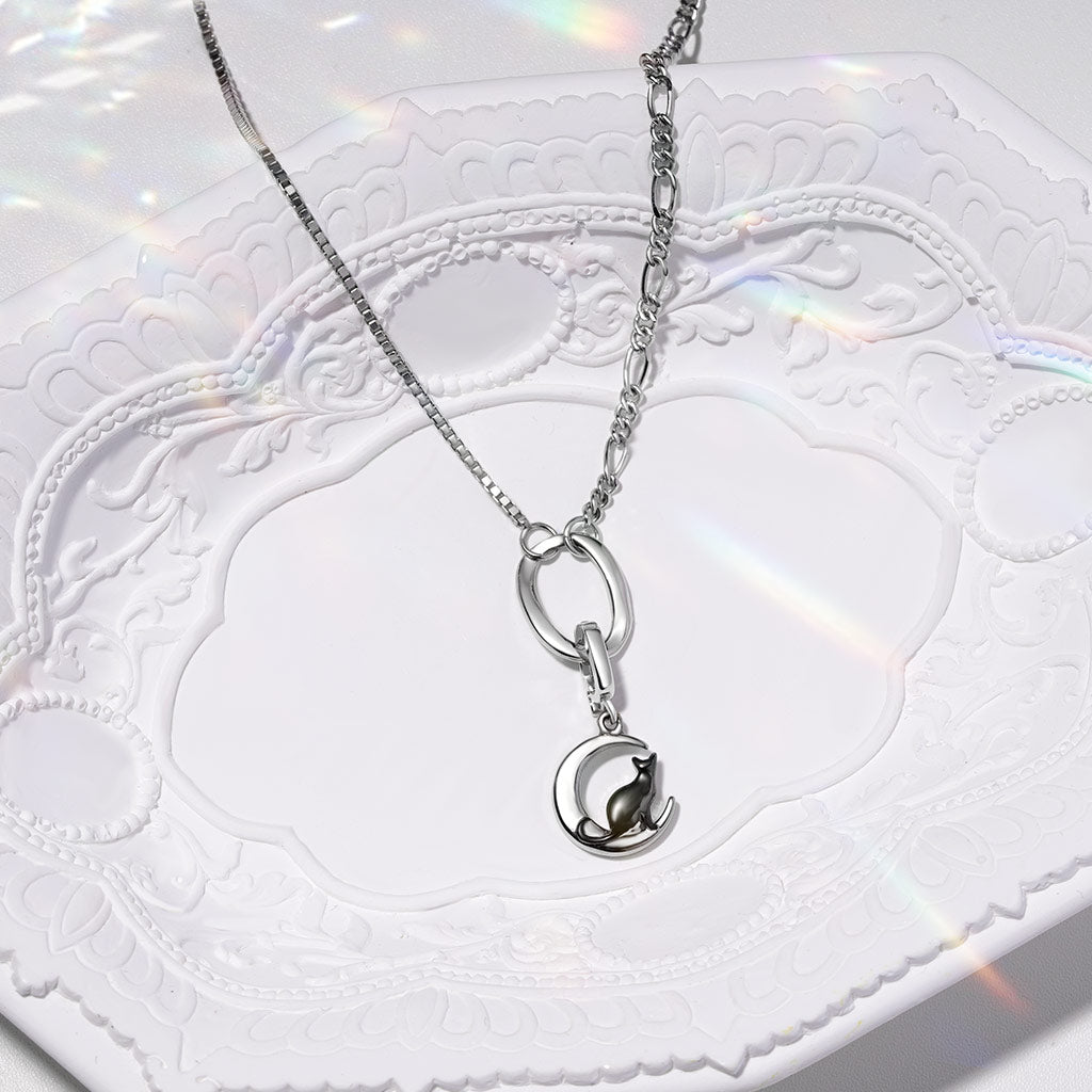 Gnoce Asymmetric Chain Hollow Oval Link Necklace_3