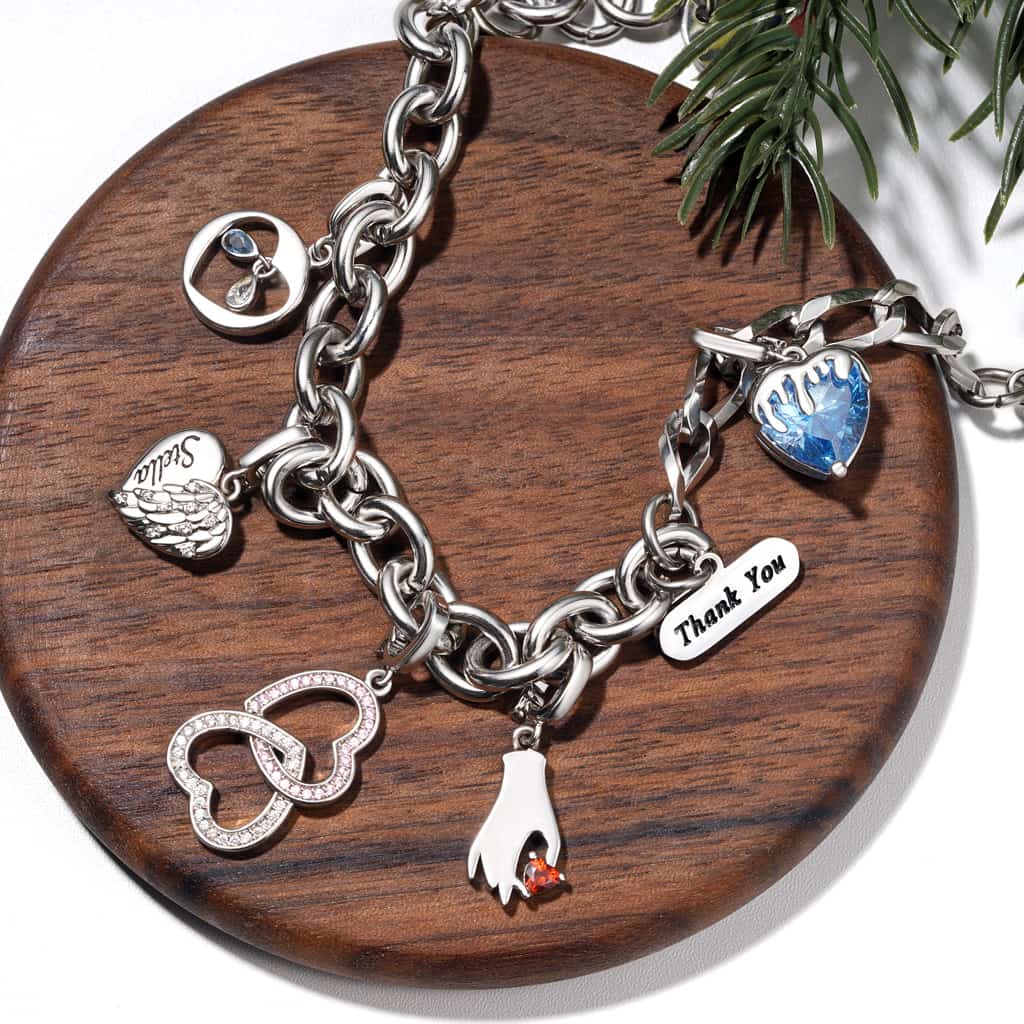 Gnoce Melting Heart Birthstone Clasp Clusters Charm_3