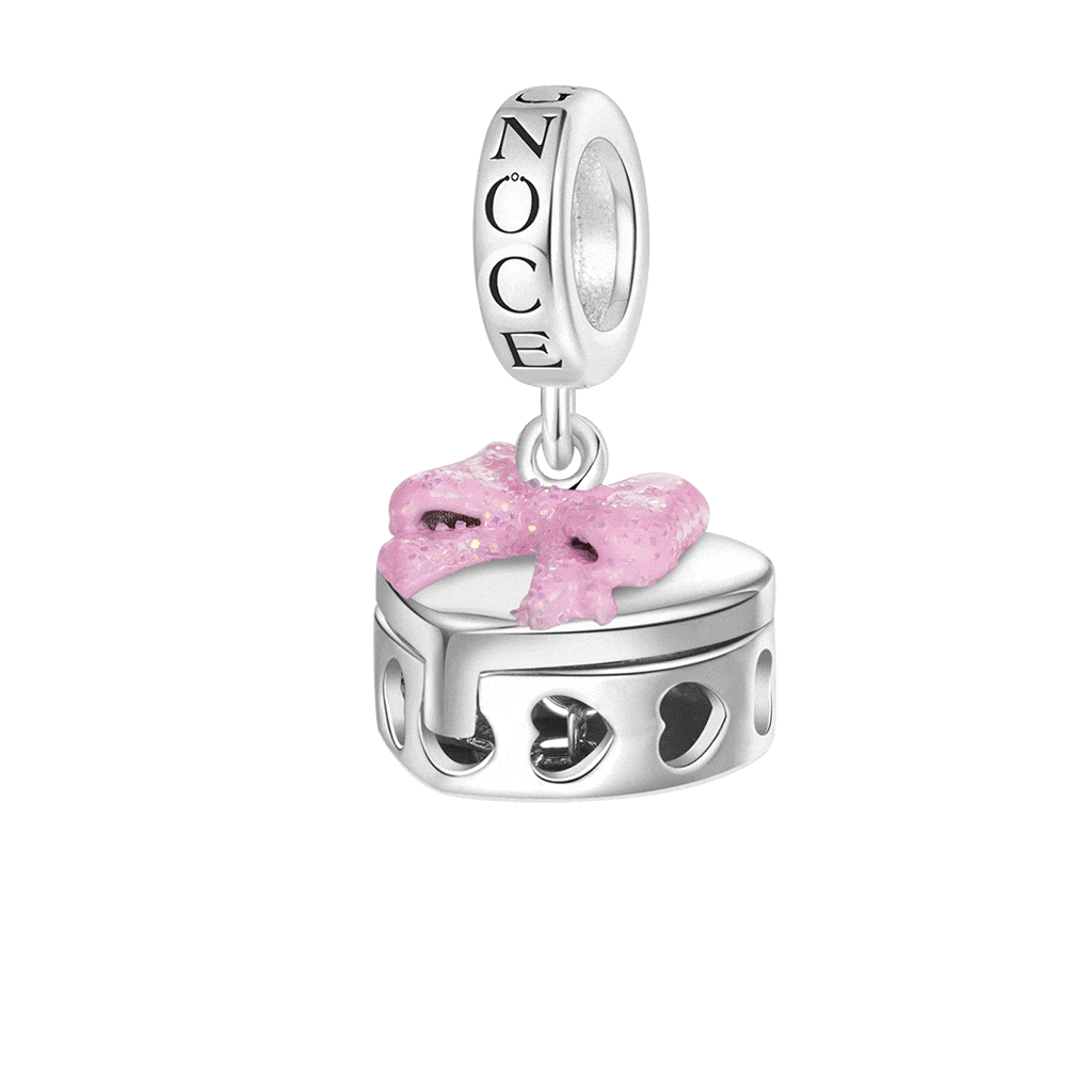 Gnoce Bow Heart Openable Gift Box Pendant Dangle Charm_1