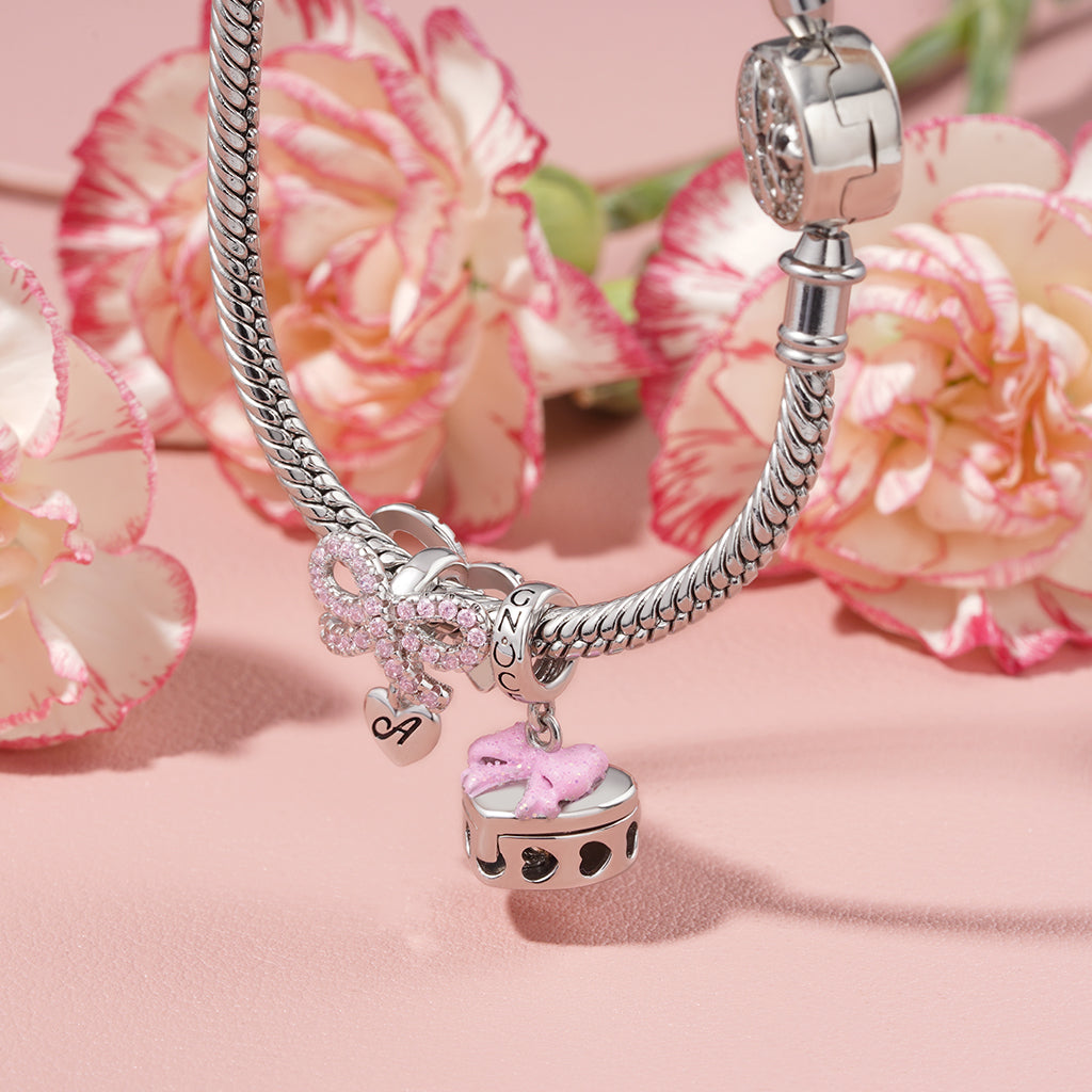 Gnoce Bow Heart Openable Gift Box Pendant Dangle Charm_5