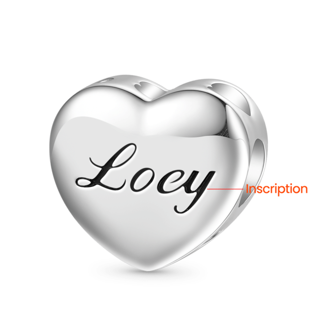 Gnoce Personalized Fingerprint Engravable Heart Pendant Dangle Charm_2