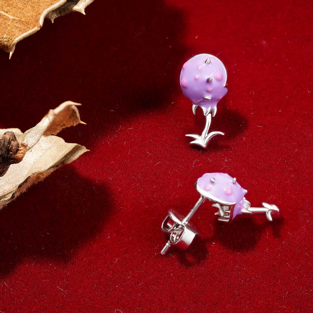 Gnoce Piranha Flower Stud Earrings_4