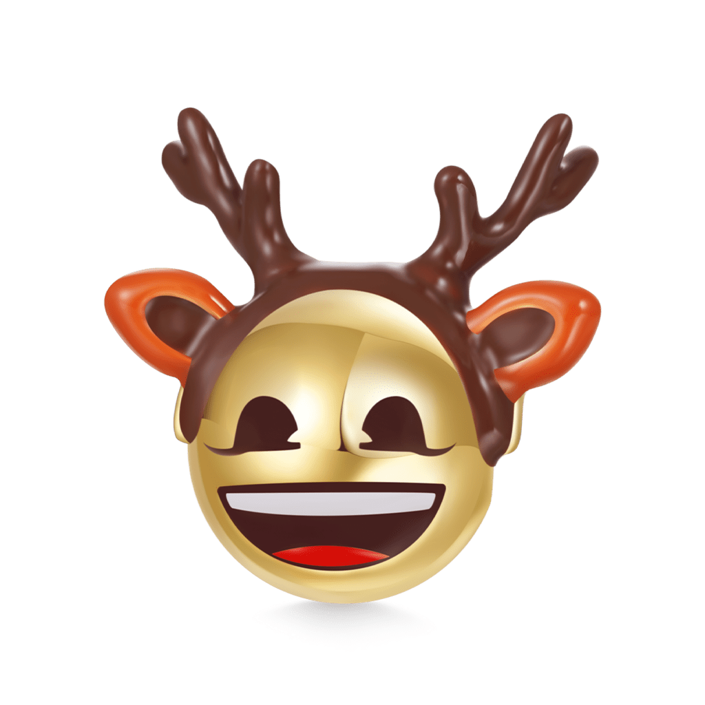 Gnoce emoji Elk Horns Grinning Face Charm_1
