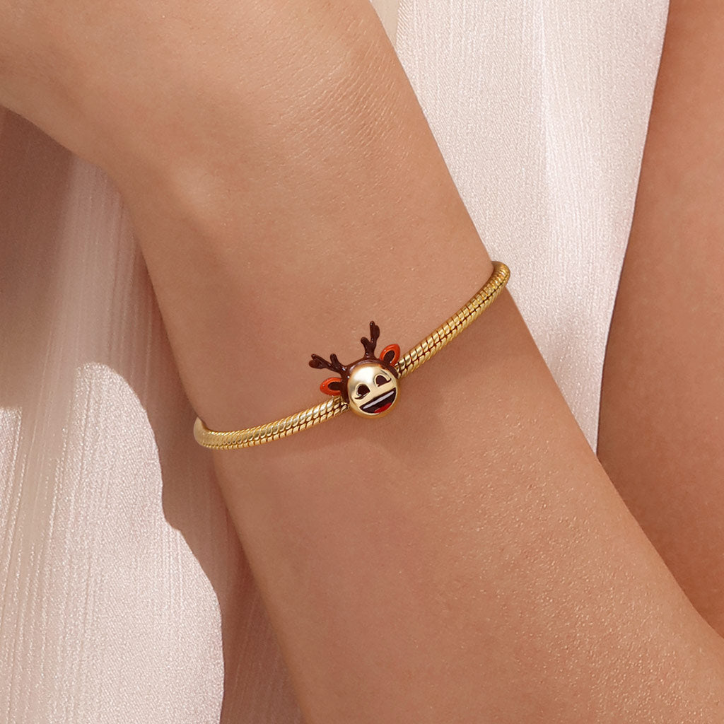 Gnoce emoji Elk Horns Grinning Face Charm_5