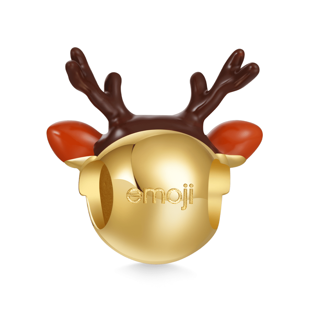 Gnoce emoji Elk Horns Grinning Face Charm_2