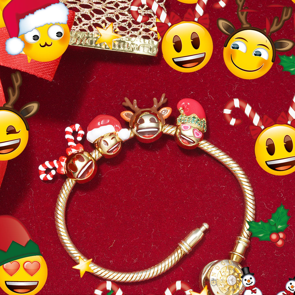Gnoce emoji Elk Horns Grinning Face Charm_3