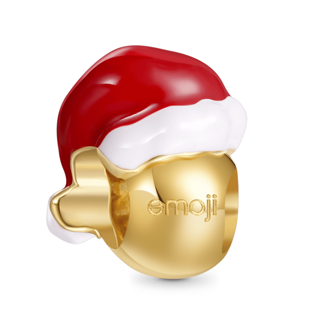 Gnoce emoji Santa Hat Winking Smiley Face Charm_2