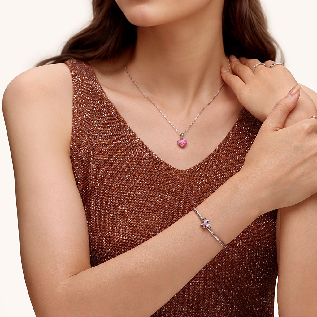 Gnoce Pink & Blue Ribbon Angel Memorial Charm_3