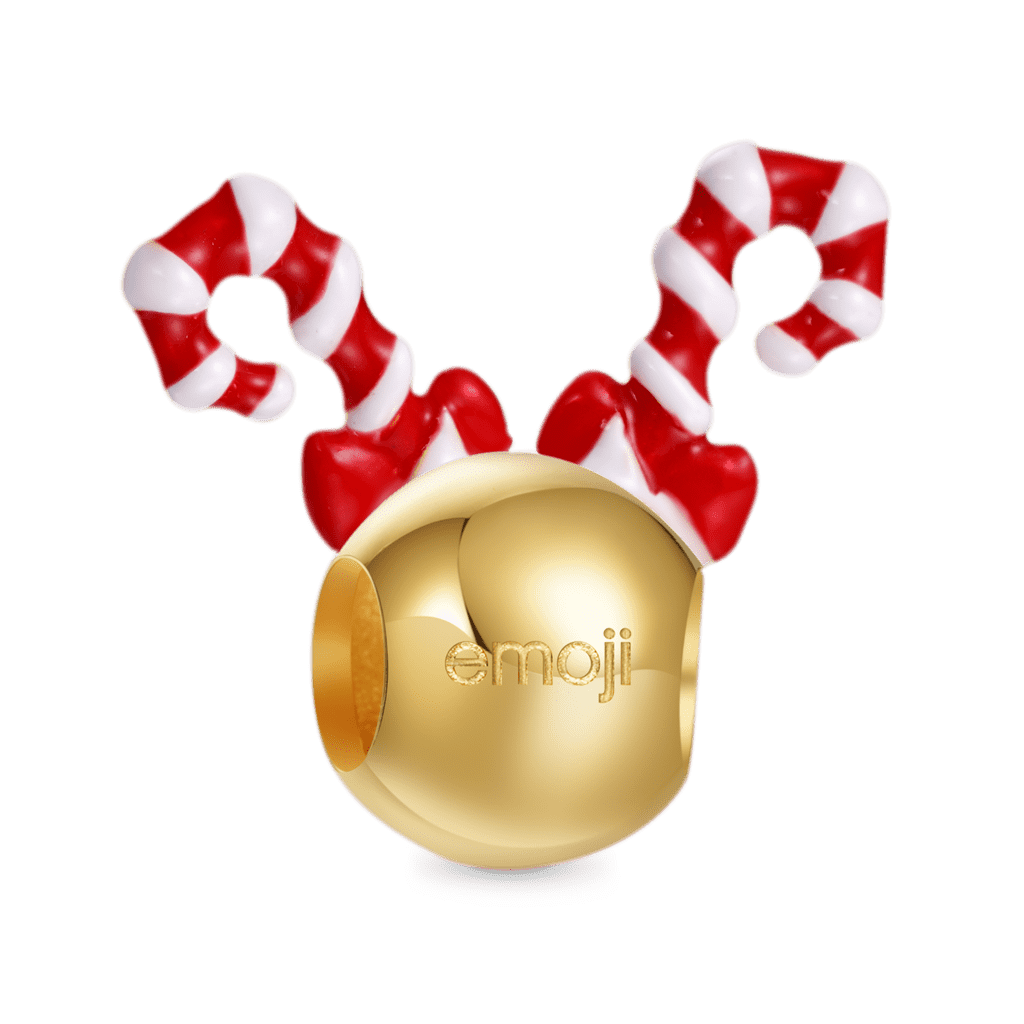 Gnoce emoji Candy Cane Smiling Face Charm_2