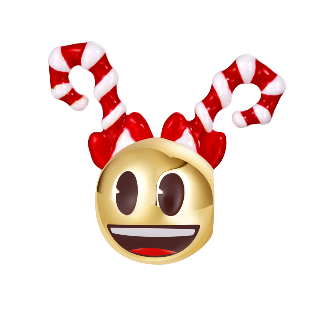 Gnoce emoji Candy Cane Smiling Face Charm_1