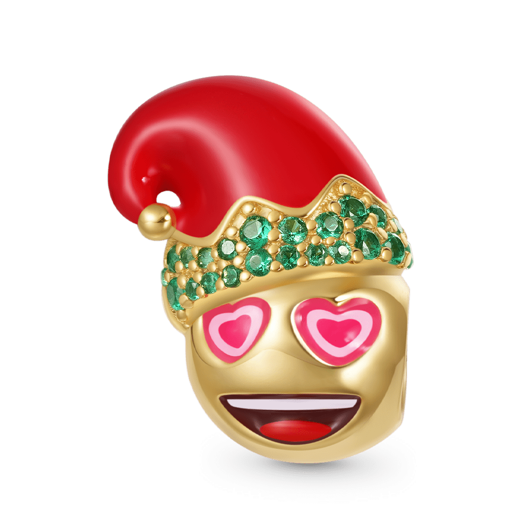 Gnoce emoji Santa Hat Smiling Face with Heart-Eyes Charm_1