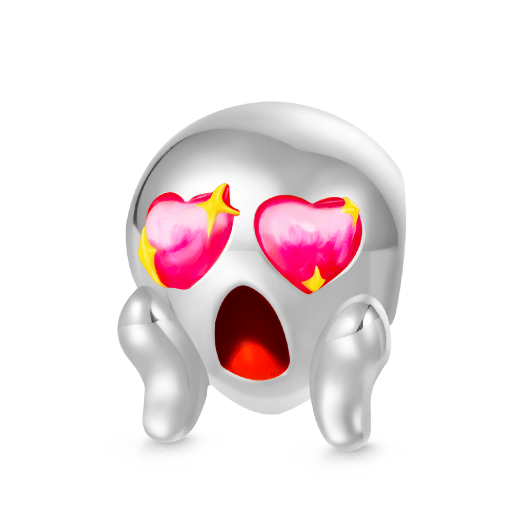 Gnoce emoji Screaming Face with Heart Eyes Charm_2
