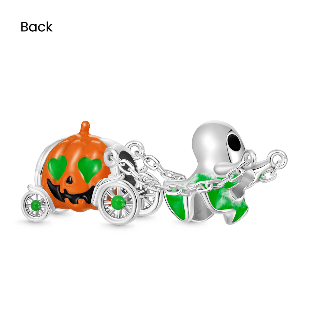 Gnoce Halloween Spooky Ghost Pumpkin Carriage Charm_2