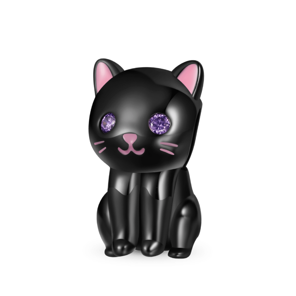 Gnoce Double-layer Cute Black Cat Charm_3