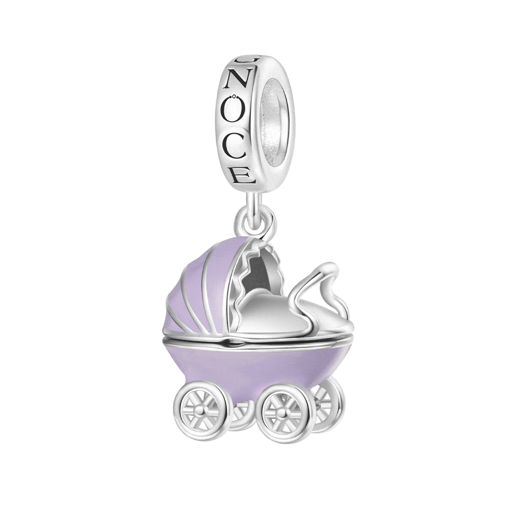 Gnoce Baby Boy and Girl Openable Stroller Pendant Dangle Charm_1