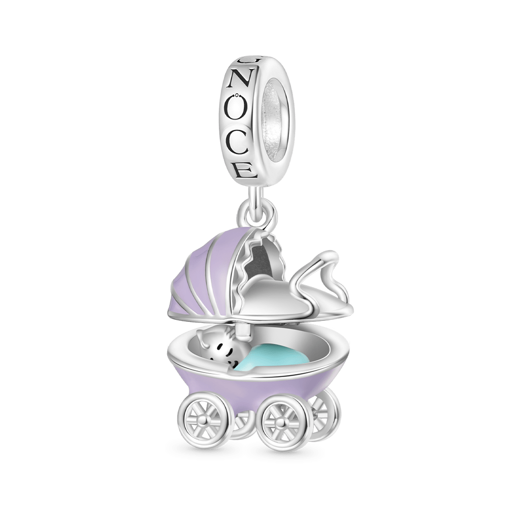 Gnoce Baby Boy and Girl Openable Stroller Pendant Dangle Charm_2