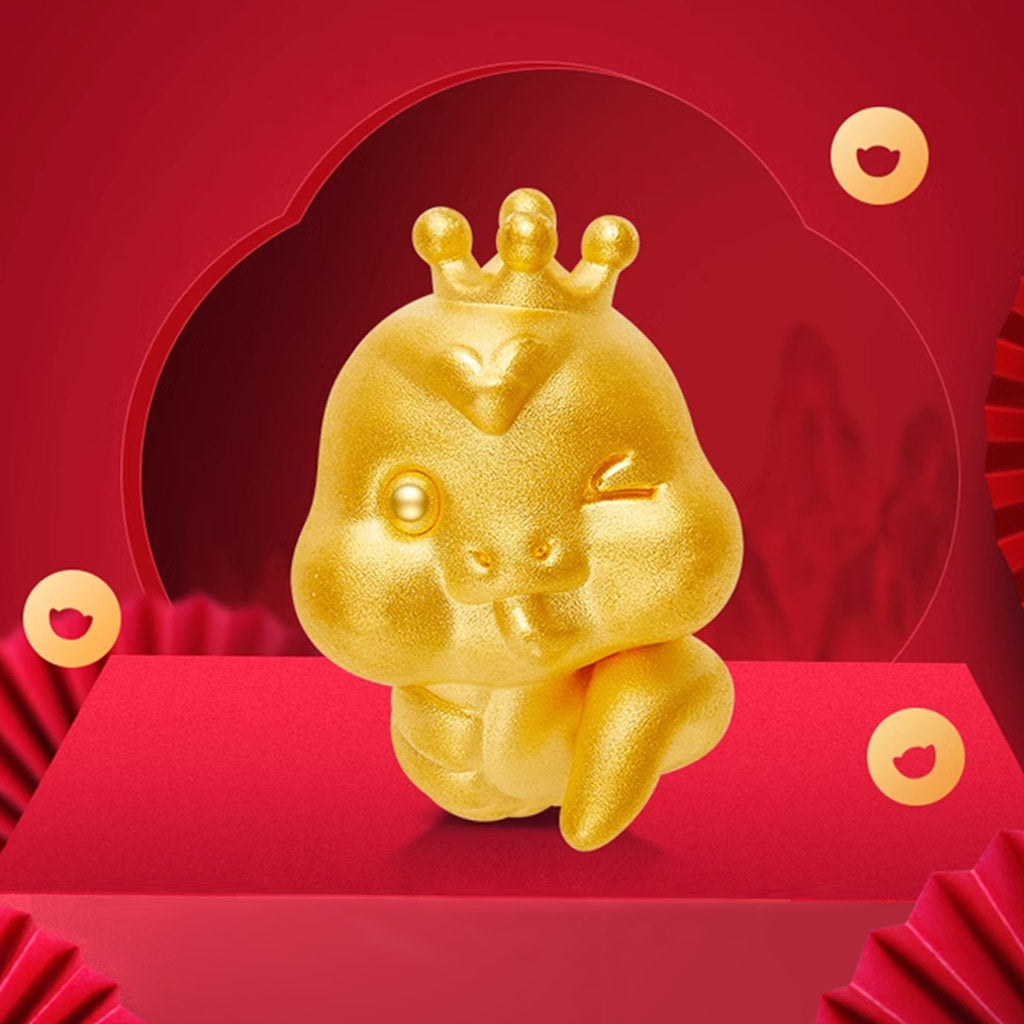 Gnoce Crown Gold Snake Lucky Charm_2