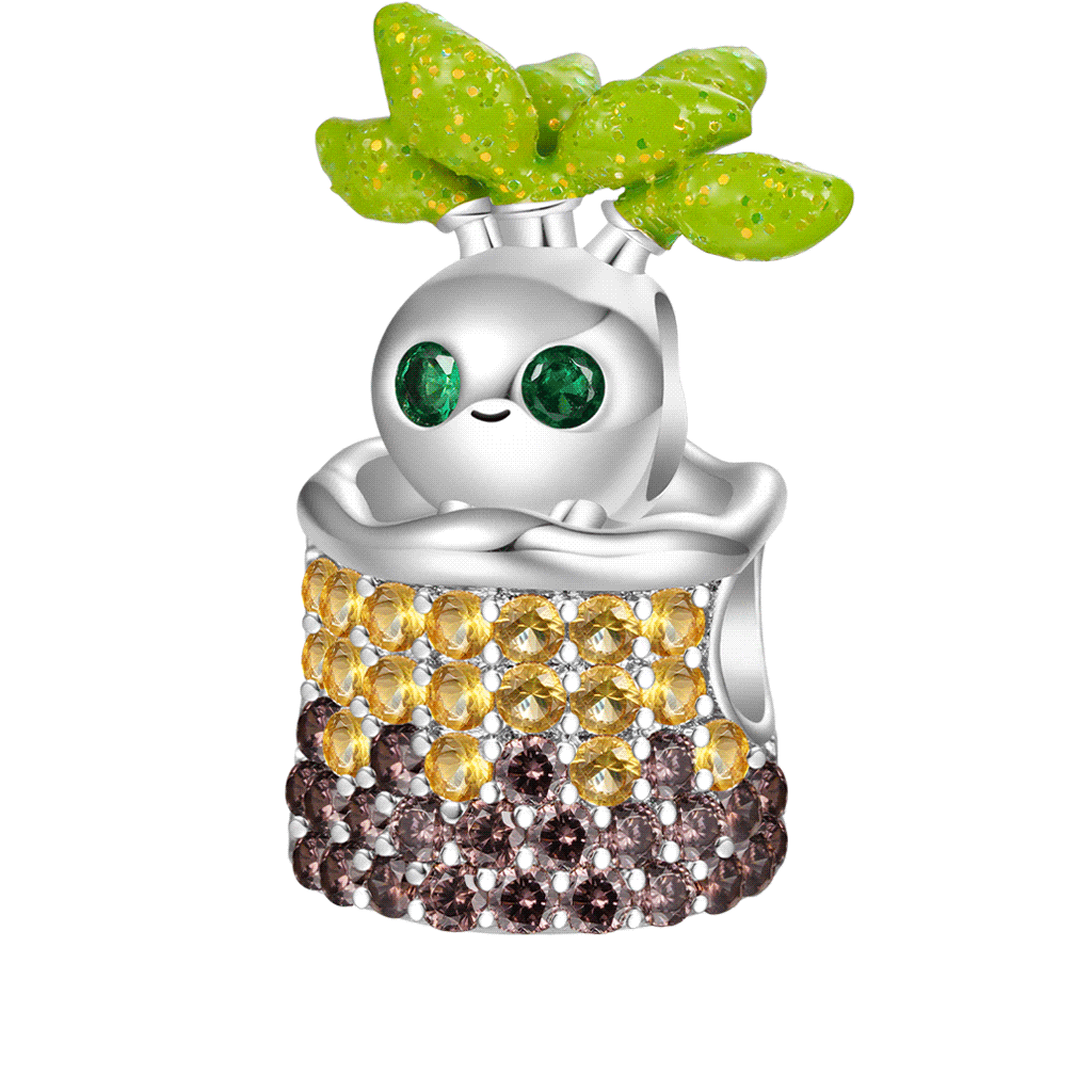 Gnoce Cute Elf Potted Plant Double-layer Charm_1