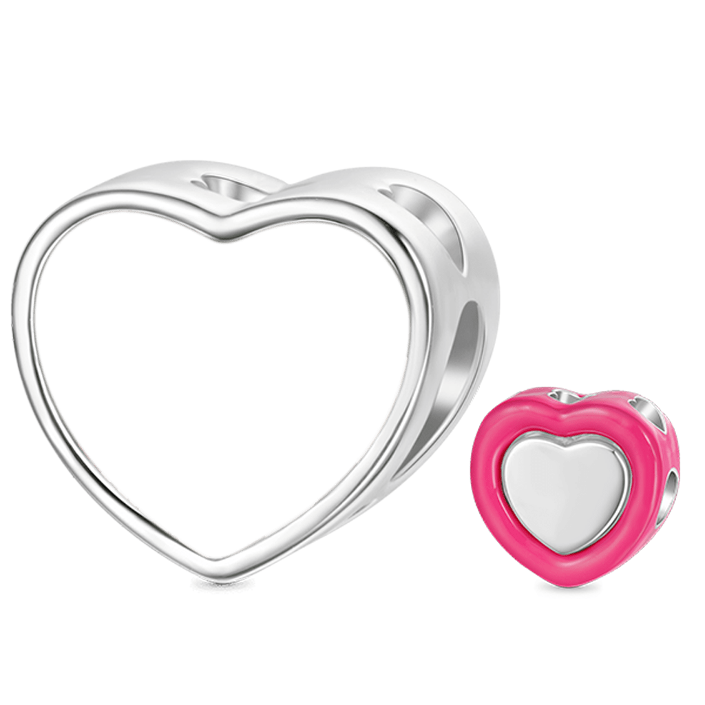 Gnoce Multi-layer Heart Personalized Photo Charm_2