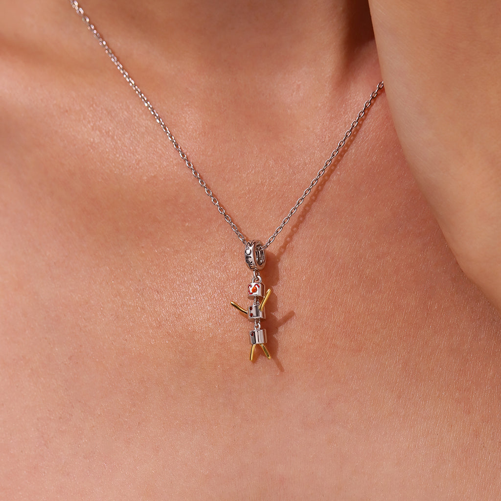 Gnoce Christmas Marshmallow Snowman Pendant Dangle Charm_5