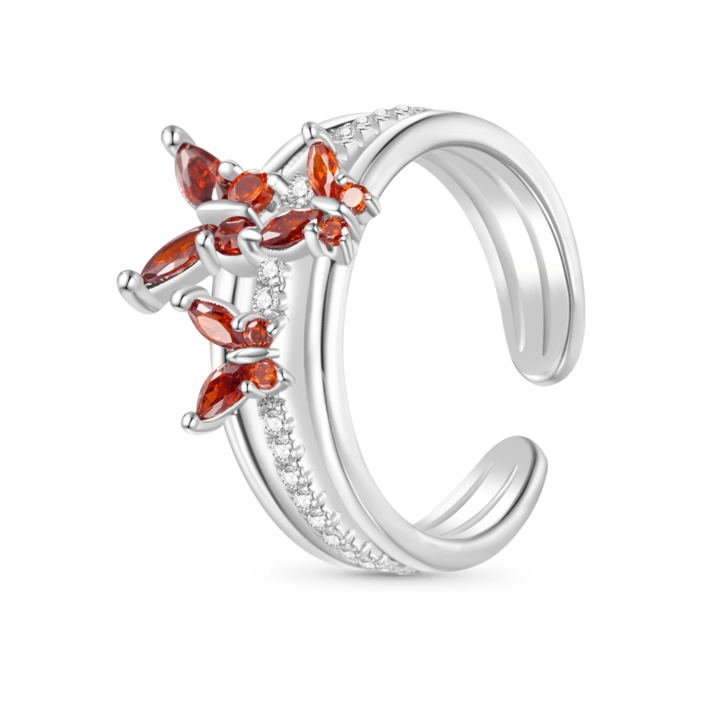 Gnoce Elegant Birthstone Butterfly Open Ring_2