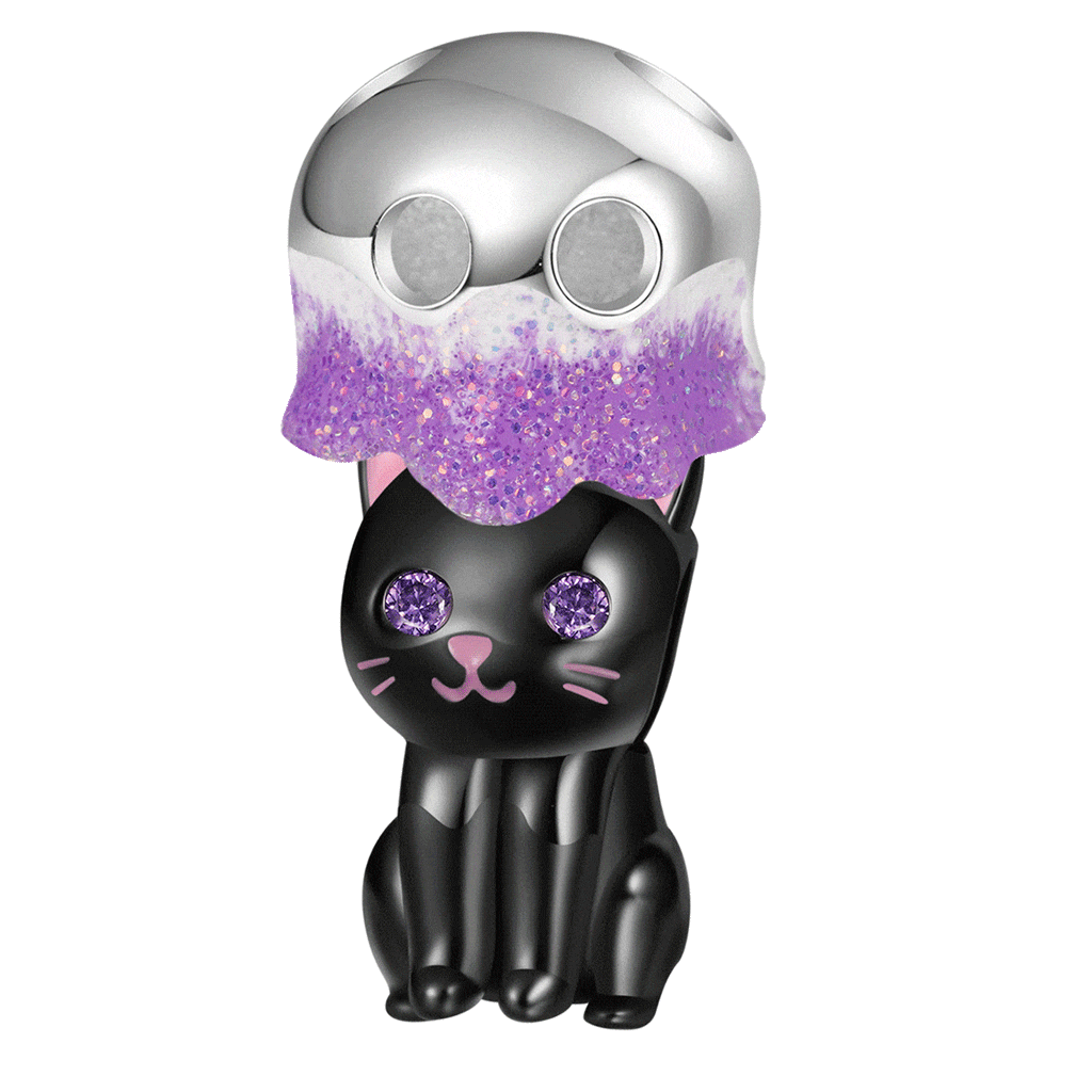 Gnoce Double-layer Cute Black Cat Charm_1
