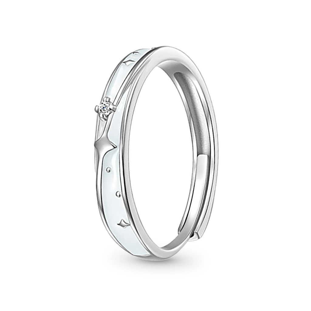 Gnoce Glowing Band Moon Adjustable Couple Rings_4