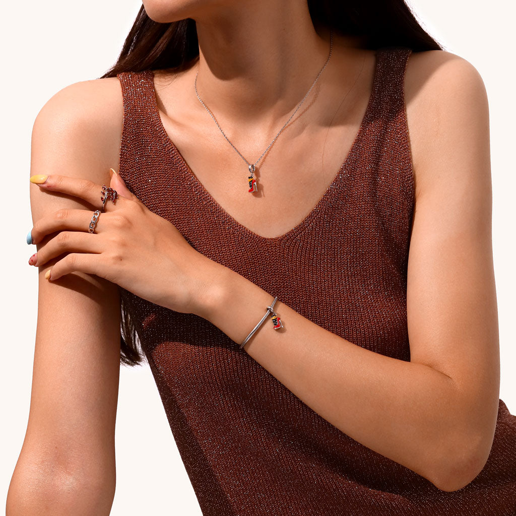 Gnoce Fishnet High Heel Pendant Dangle Charm_4