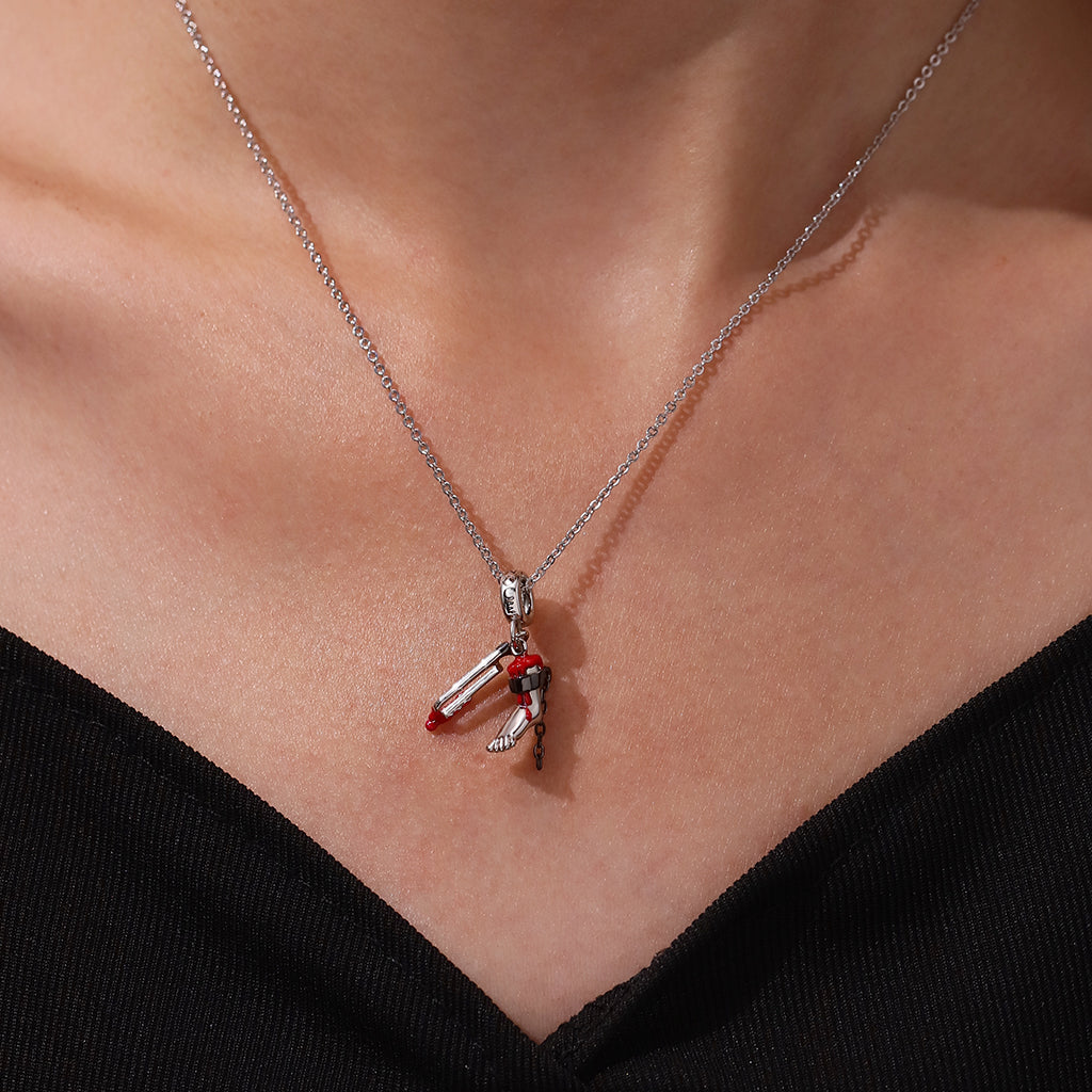 Gnoce Dangerous SAW Severed Leg Pendant Dangle Charm_5