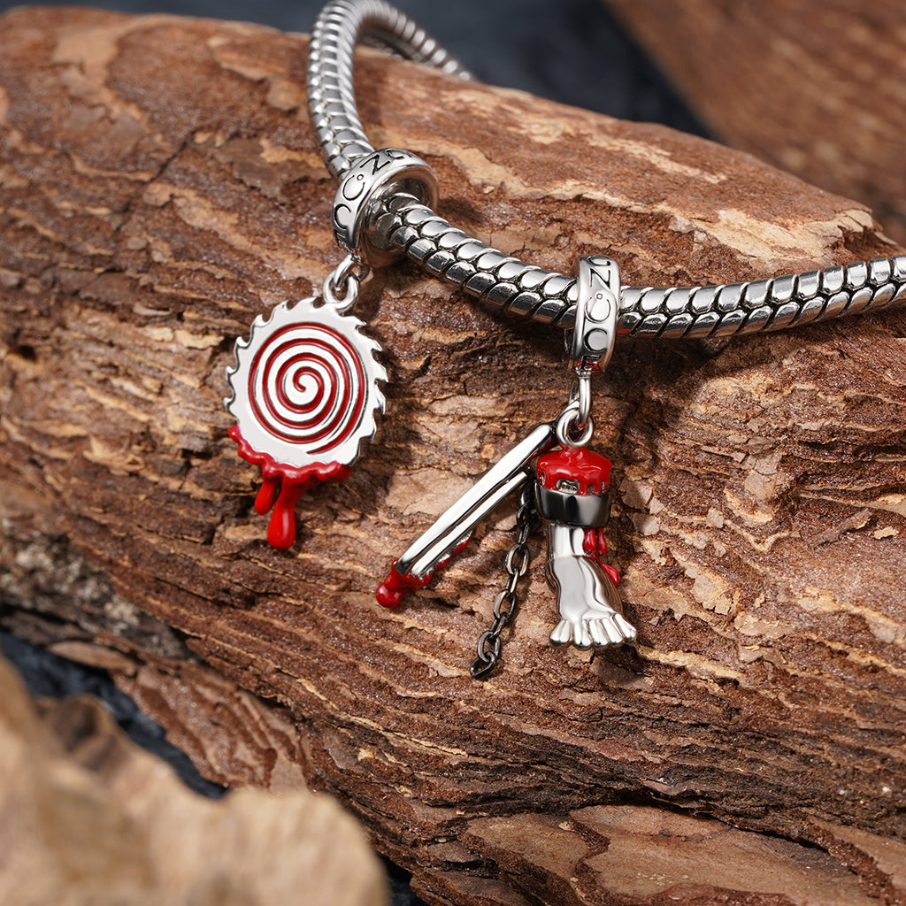 Gnoce Dangerous SAW Severed Leg Pendant Dangle Charm_3