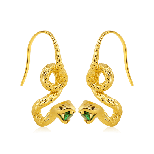 Golden Hunting Snake Drop Earrings with Gold Plated_1